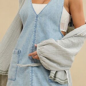 American Eagle Outfitters Light Blue Denim Mini Dress